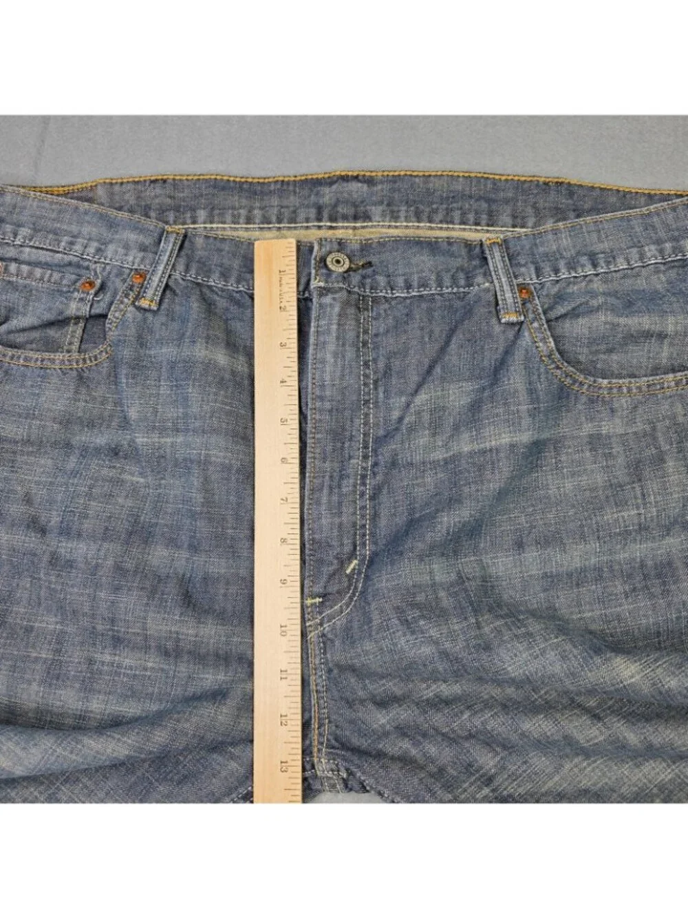 Levis 569 Jeans Mens 42x32 Blue Denim Crosstown Wash Relaxed Straight Y2K Grunge